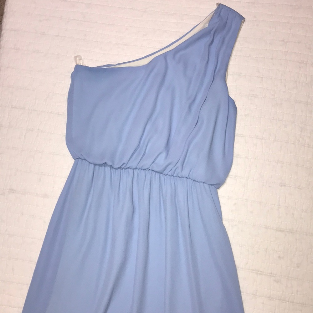 One-Shoulder Maxi Dress (Serenity Blue)